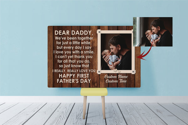 Personalized Canvas for Dad To Be| First Father's Day Gift for Husband, New Dad, Expecting Dad| JC889