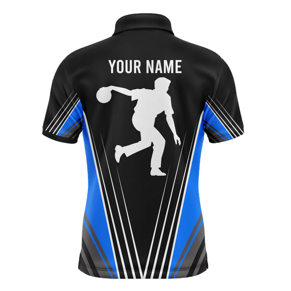 Personalized Men Bowling Polo Shirt That's How I Roll Blue Bowling Track Short Sleeve Men Bowlers NBP04