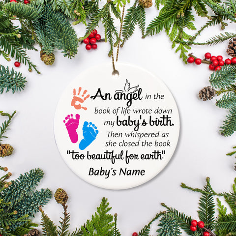 Personalized Ornament on Christmas, Sympathy gift for loss of baby Child loss ornament - OVT16