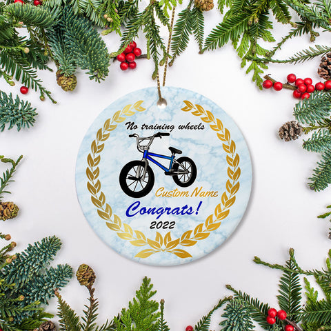 No training wheels bicycle ornament for kids, learned to ride ornament boys girls, cycling gifts| ONT84