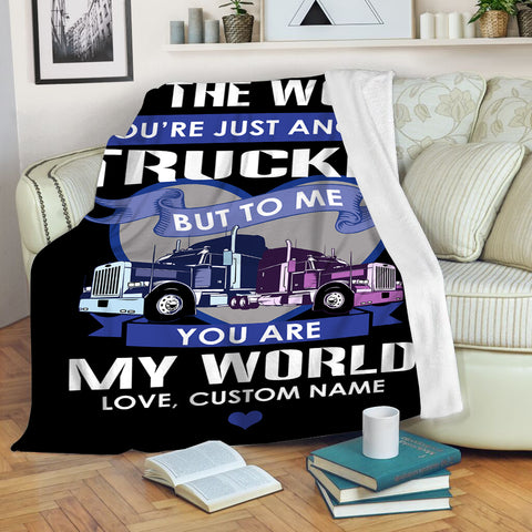 Personalized Blanket for Dad Trucker| Dad Are The World Fleece Blanket| Dad Truck Driver Blanket| Dad Gift Dad Blanket Dad Christmas Dad Birthday Dad Father's Day for Trucker| JB205