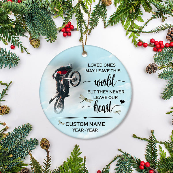 Personalized Memorial Ornament Sympathy Gift For Loss Of Biker In Heaven Christmas Remembrance Decor ODT30