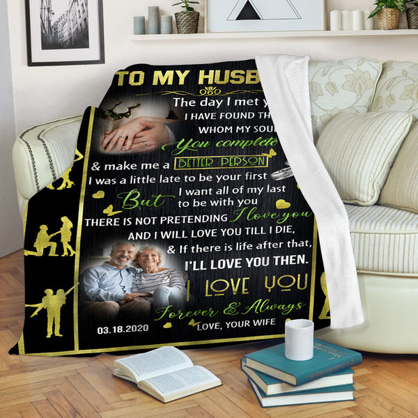 Custom Love Blanket to My Husband|  Personalized Blanket for Husband from Wife|  The Day I Met You| How We Dance in Life  Together| Anniversary Blanket for Him  on Birthday, Christmas BP46 Myfihu