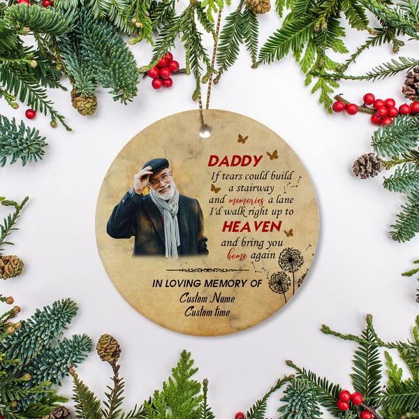 Dad memorial ornament, angel in heaven ornament, sympathy remembrance gifts for loss father| ONT103