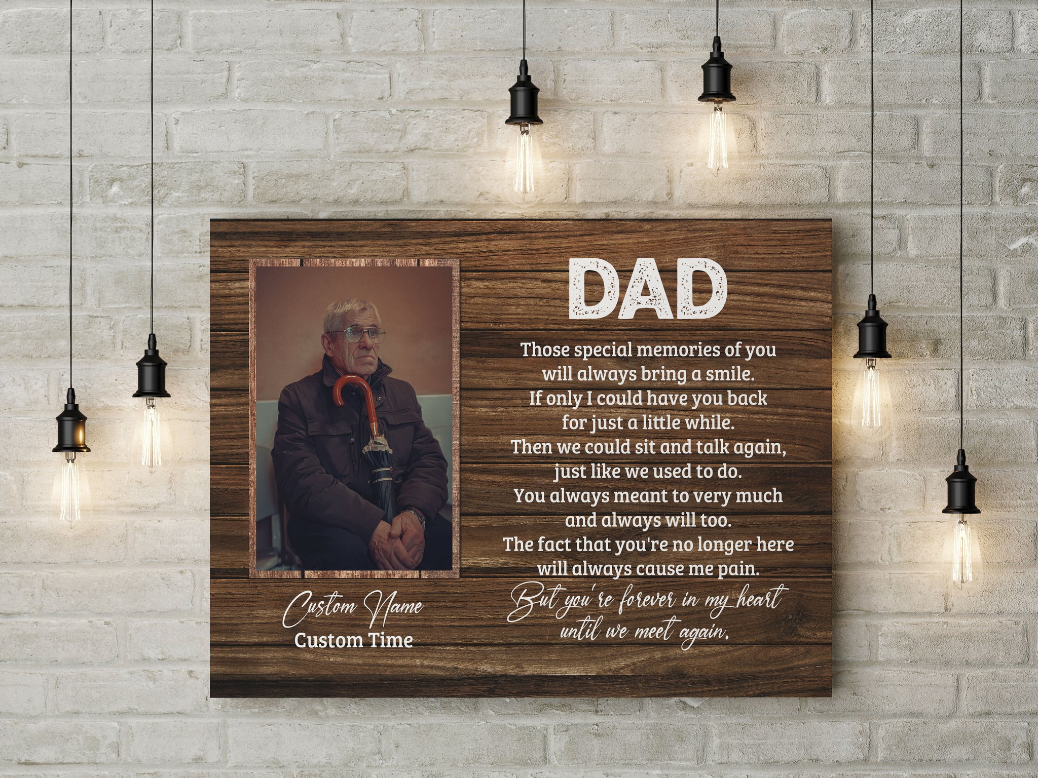 Dad Memorial Canvas| Those Special Memories of You| Personalized Memorial Gift for Loss of Father| JC886