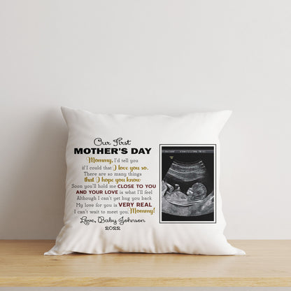 First Mother's Day Custom Sonogram Pillow, Mom to Be 1st Time Mother, New Mom Pregnant Mom Gift| NPL34
