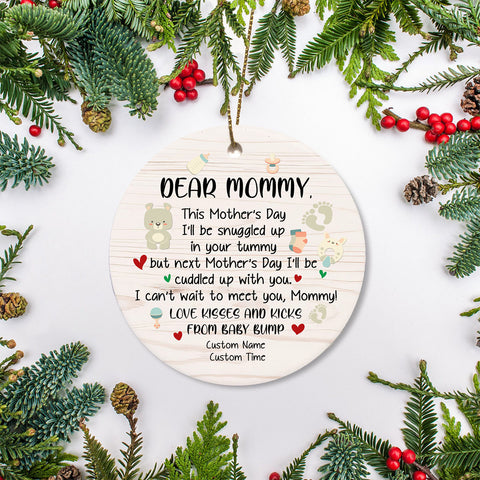 New Mom Ornament| Dear Mommy First Mother's Day Ornament| Gift for Mom To Be Expecting Mom| JOR119