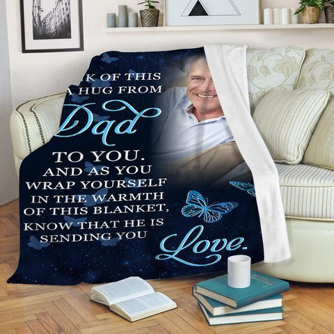 Memorial Blanket for Loss of Dad - Personalized Memorial Gift for Loss of Dad, Loss Father Gift Sympathy Blanket for Loss of Dad In Loving Memory of Dad in Heaven - JB280