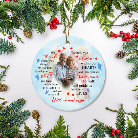 Personalized memorial ornament remembering loved one Christmas in Heaven Cardinal sympathy gift NOM245