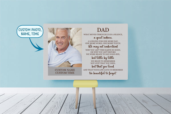 Personalized Memorial Gift for loss of Dad Deepest Grief Sympathy Canvas for loss of loved one VTQ66