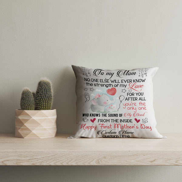 Happy First Mother's Day Custom Pillow, Gift for Mom To Be New Mom Expecting Mother| JPL18