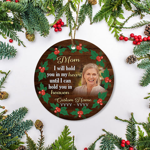 Mom memorial ornament, Mother remembrance Christmas ornament, bereavement ornament loss in heaven| ONT94