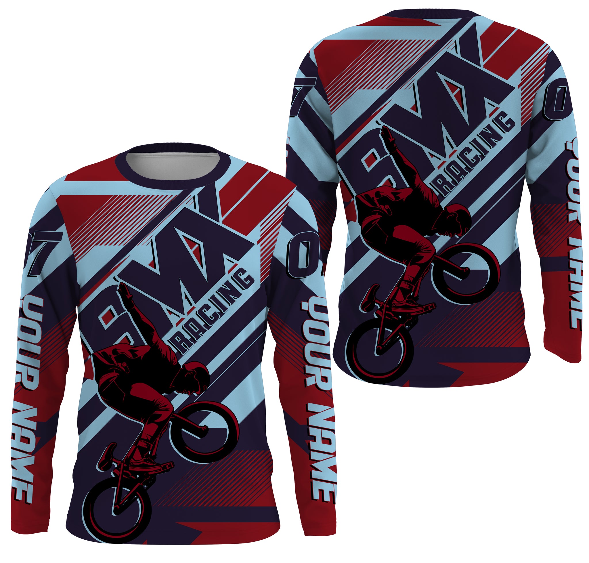 BMX racing jersey Personalized UPF30+ Stunt riding shirts Off-road Cycling adult&kid racewear| SLC38