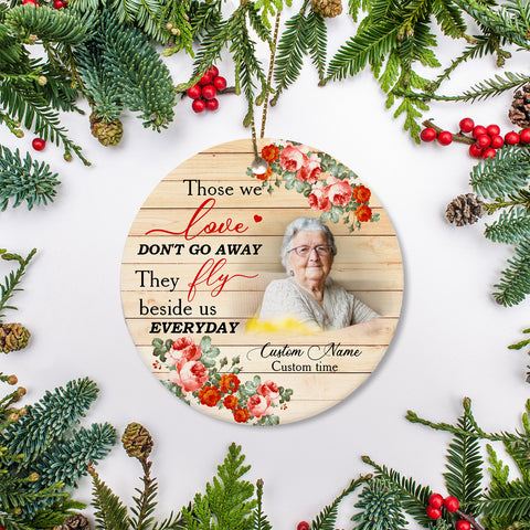 Personalized Memorial Ceramic Ornament with Picture Christmas Sympathy Gift for Loss of Loved One NOM261