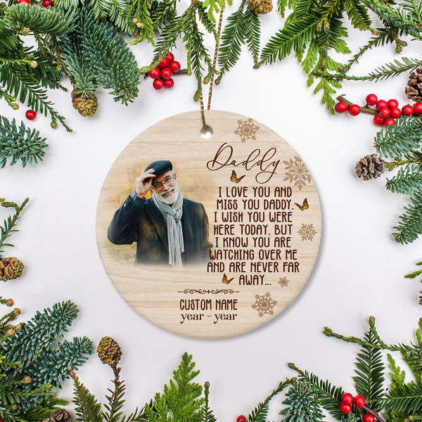 Memorial ornament for loss of dad, dad remembrance gift, father sympathy gift, christmas in heaven| ONT07