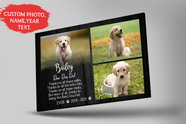 Personalized Canvas| Pet Loss Memorial| Custom Photo Collage| Pet Remembrance, Loss of Dog, Loss of Cat Sympathy Gift for Pet Owners, Paw Friend| N1923 Myfihu