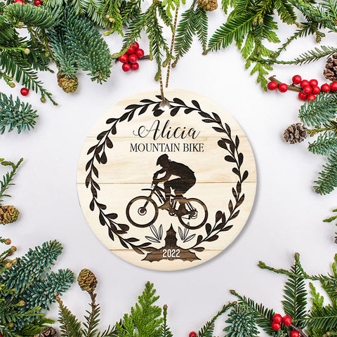 Bike ornament, mountain bike ornament, biker cyclist ornaments, downhill XC cycling MTB Gift| ONT135