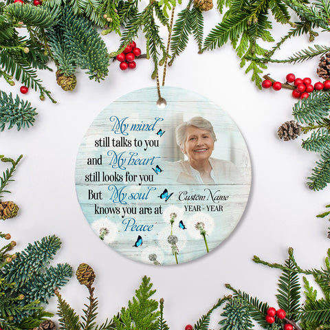 Memorial ornament, angel at peace, keepsake ornament for loss, sympathy gifts, in loving memory| ONT71