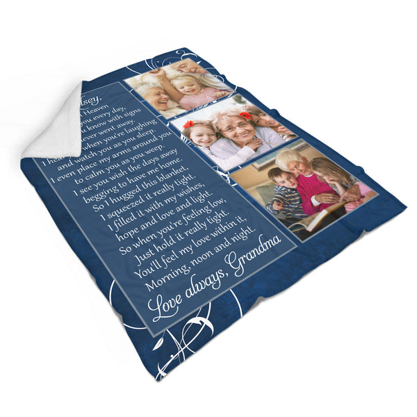 Memorial Blanket| As I Sit In Heaven - Custom Letter Blanket | Meaningful Remembrance Fleece Throw, Sympathy Gift | T553