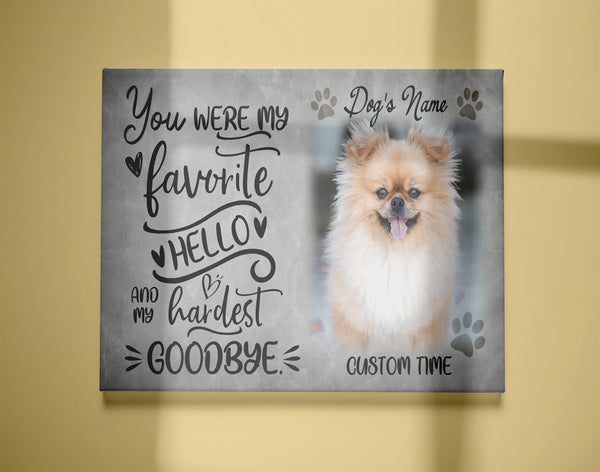 Personalized Memorial Gifts for Loss of Dog Cat Favorite Hello Hardest Goodbye Remembrance Keepsake VTQ32