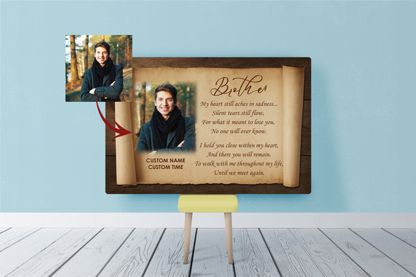 Personalized Sympathy Gift for loss of Brother Canvas for loss of loved one Brother in Heaven - VTQ101