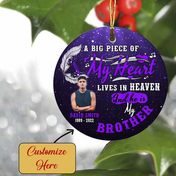 Remembrance Ornament Brother Loss of Brother in Heaven on Christmas Memorial Ornament OP101