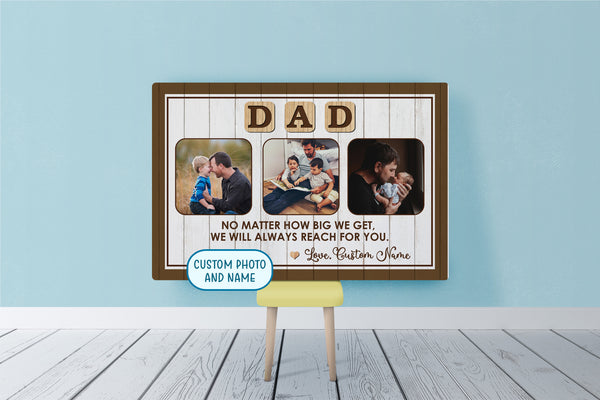 Personalized Canvas for Dad| Father's Day Gift for Husband, Dad Birthday Gift for Father| JC897