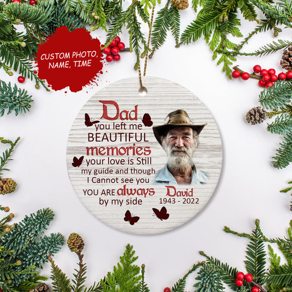 Personalized dad memorial ornament, Christmas in heaven ornament, sympathy ornament for loss of dad| ONT16