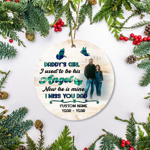 Daddy's Girl Personalized Memorial Ceramic Ornament with Picture Sympathy Gift for Loss of Father NOM260