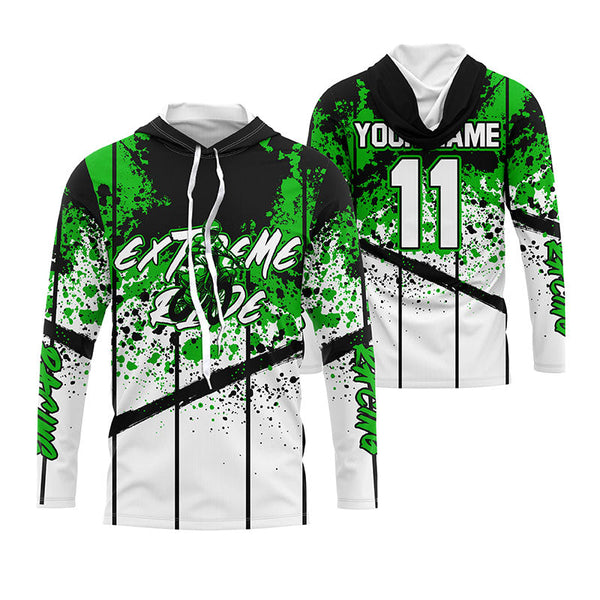 Custom Motocross jersey kid&adult MotoX extreme dirt road UV protective green dirt bike shirt PDT367