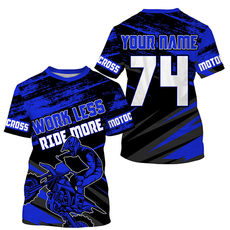 TUBE 30th RIDERS ユニフォーム Msize Work Less Ride More Motocross jersey kid adult UPF30+ blue custom