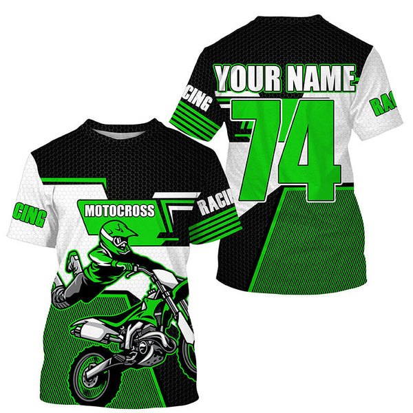 Green extreme personalized Motocross riding jersey youth&adult UPF30+ dirt bike racing shirt PDT278