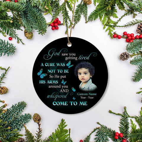 Personalized Memorial Ornament with Picture, Christmas Remembrance Sympathy Gift Loss of Loved One NOM312