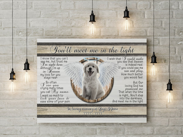 Personalized Dog Memorial Canvas| Dog Angel Wing Dog Remembrance Gift, Dog Memorial Gift, In Loving Memory of Dog, Sympathy Gift for Loss of Dog, Dog Owner, Pet Owner| JCD791