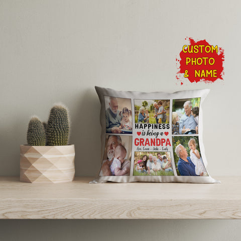 Grandpa Personalized Pillow (Insert Included) Custom Father's Day Gift for Best Papa Ever 1-side Print| NPL49