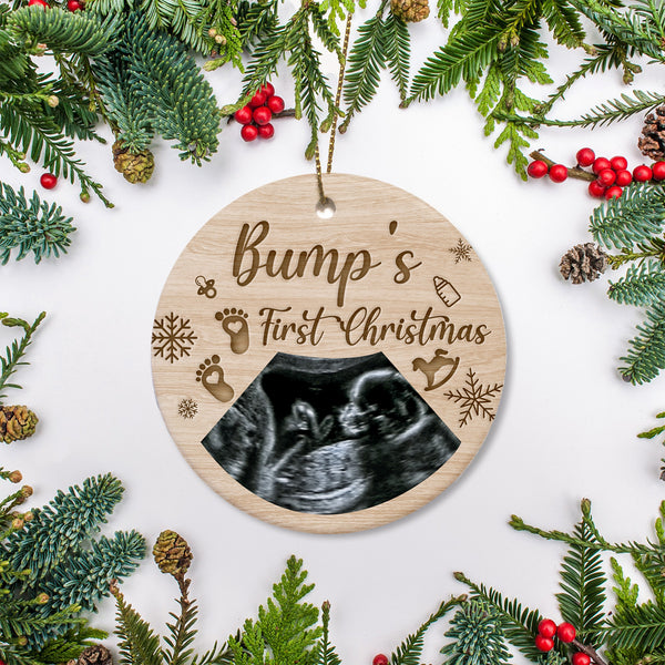 Customized Bump’s Frist Christmas Ornament Pregnant Christmas Ornament Baby Ultrasound Ornament OP46