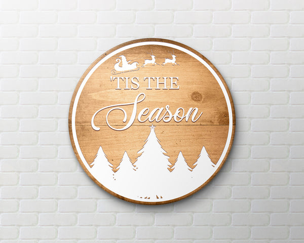 Christmas Door Hanger| 'Tis The Season Wooden Door Hanger| Christmas Sign X-mas Door Decoration Christmas Home Decoration Welcome Door Hanger| JDH06