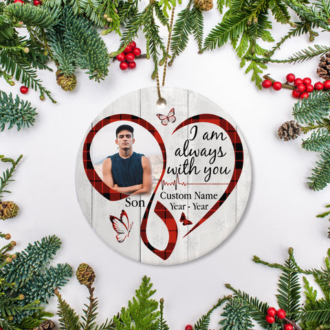 Son memorial personalized Chrismas ceramic ornament remembrance sympathy gift for loss of Son NOM250