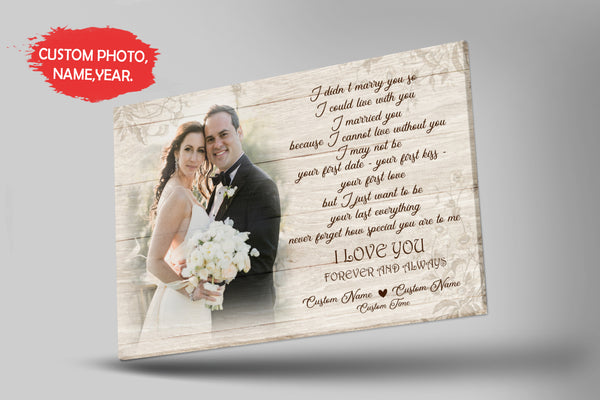 Personalized Anniversary Canvas for Couple| I Love You Forever and Always - Gift for Wife, Gift for Husband, Gift for Lover| Wedding Anniversary, Valentine, Christmas, Birthday| JC449