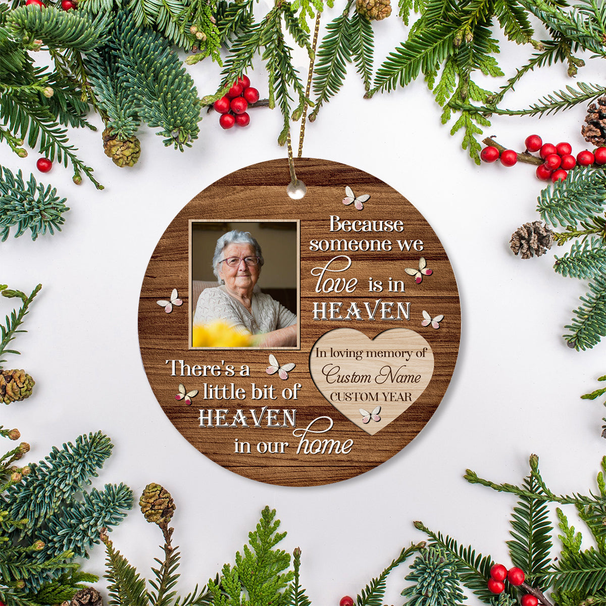 Personalized memorial ornament, Christmas in heaven, sympathy gifts for loss, remembrance ornament| ONT51