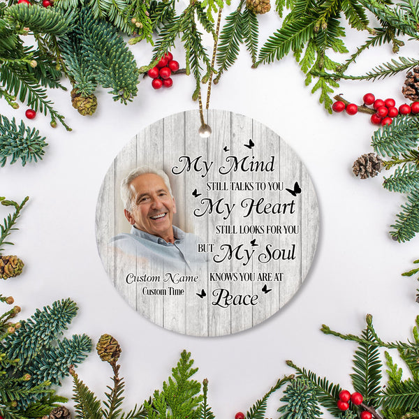 Personalized Memorial Ornament For Loss of Father in Heaven Remembrance Gift In Loving Memory Of Dad ODT48