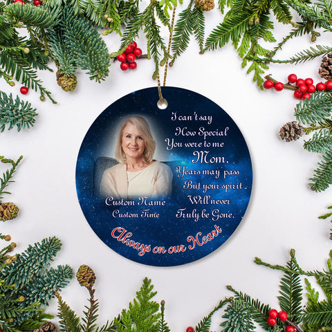 Mom memorial ornament, mother bereavement ornament, sympathy gift, remembrance ornament for loss| ONT66