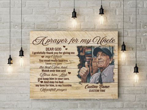 Memorial Gift for loss of Uncle Personalized Sympathy Gift for loss of loved one Prayer for Uncle VTQ83