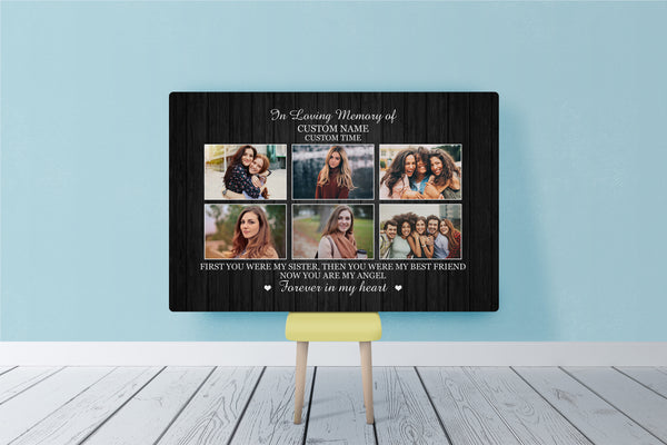 Personalized Memorial Gifts for Loss of Sister Remembrance Sympathy Canvas for loss of loved one VTQ67