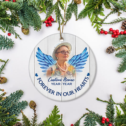 Personalized Memorial Ornament Christmas In Heaven Remembrance Gift For Loss Of Loved One Mom Dad ODT45