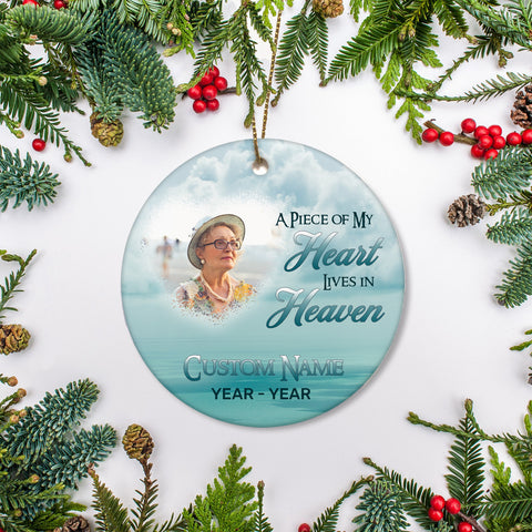 Personalized Ornament, Remembrance Ornament on Christmas, Sympathy gift for loss of loved one - OVT07