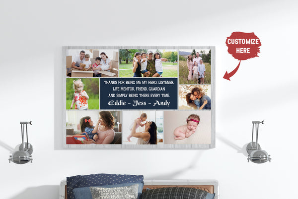 Mom Canvas| Custom Mom Photo Collage Wall Art| Gift for Mom Mother on Mother's Day Christmas Mother Gift JC834