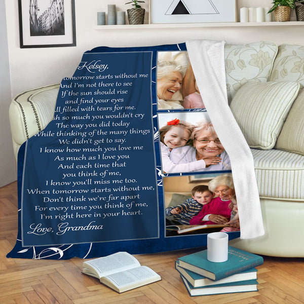 Personalized Memorial Blanket - A Letter from Heaven Custom Photo Letter Blanket Remembrance Throw N2658