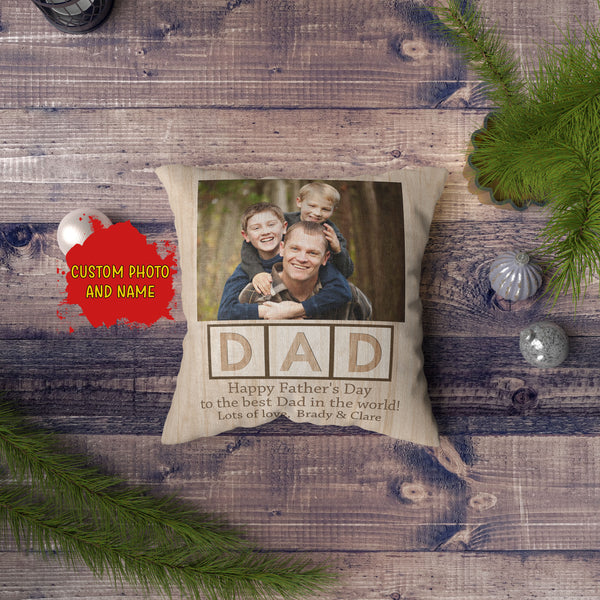 Dad Personalized Pillow (Insert Included) Father's Day Gift Collage Pillow All-over Print Suede Case| NPL104