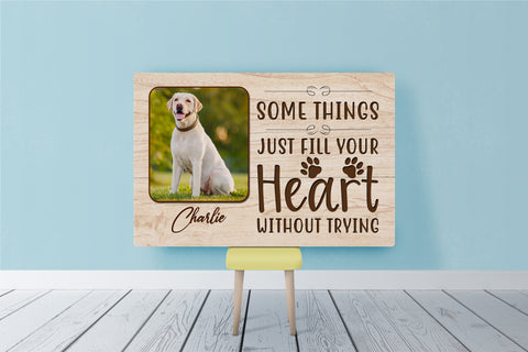 Personalized Dog Memorial Gift Fill Your Heart Dog Memorial Canvas Sympathy Gift for Loss of Loved One JCD821